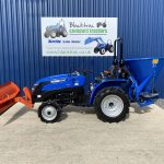Side view of new Solis 16 4WD Compact Tractor with Snowplough & Gritter