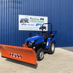 Front view of new Solis 16 4WD Compact Tractor with Snowplough & Gritter