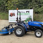 New Solis 20 Compact Tractor with New Maple Machinery 5ft Finishing Mower (Side view)
