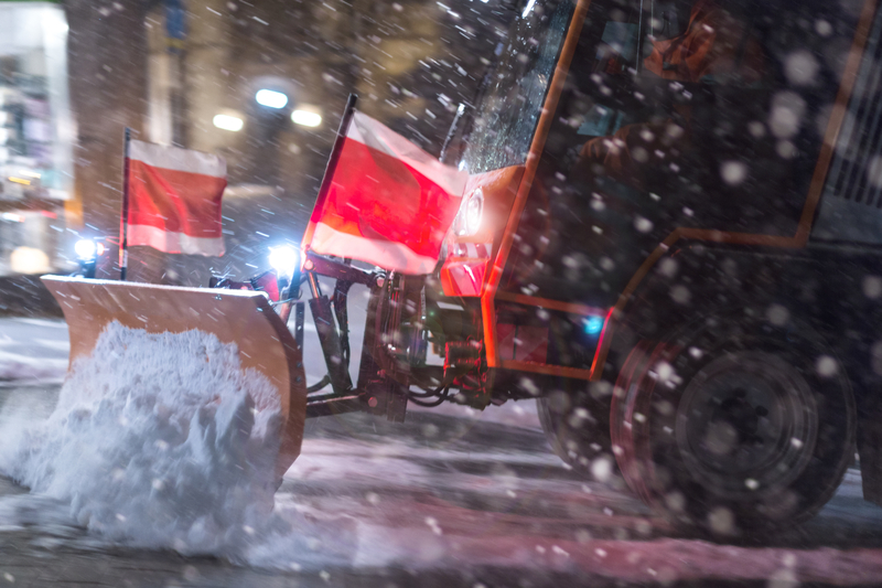 snowplough ploughing snow