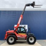 Red Manitou 629 Elite Telehandler with Arm Extended Up