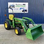 Front view of John Deere 4100 Compact Tractor with Loader