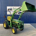 Front view of John Deere 4100 Compact Tractor with Loader