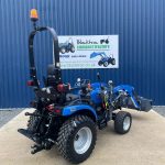 Rear view of Solis 26S (Shuttle) 4WD Compact Tractor with Loader & Hydraulic Grab Bucket
