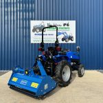 Rear view of Solis 16 Compact Tractor with Maple Machinery 105m Heavy Duty Flail Mower