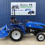 Side view of Solis 16 4WD Compact Tractor with Flail Mower