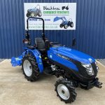 Front view of Solis 16 4WD Compact Tractor with Flail Mower