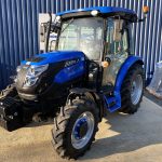 Front view of Solis 50 4WD Tractor with Cab on Agricultural Tyres