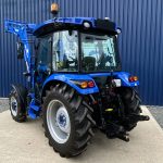 Rear view of Solis 50 4WD Compact Tractor with Cab & Solis 5500V Loader & Bucket
