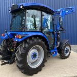 Rear view of Solis 50 4WD Compact Tractor with Cab & Solis 5500V Loader & Bucket