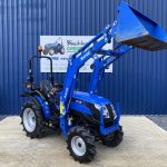 Front view of Solis 26M Compact Tractor with Loader & Bucket