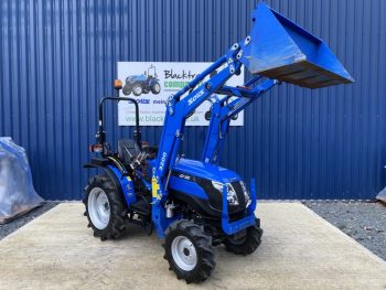 Front view of Solis 26M Compact Tractor with Loader & Bucket