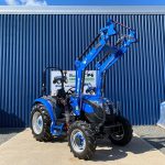 Front view of Solis 50 4WD Compact Tractor with Solis 5500V Loader