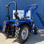 Rear view of Solis 50 4WD Compact Tractor with Solis 5500V Loader