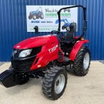 Front view of new TYM T395 4WD Compact Tractor on Industrial Tyres