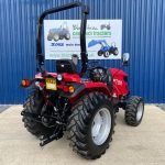 Rear view of new TYM T395 4WD Compact Tractor on Industrial Tyres