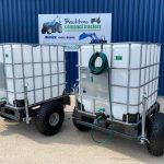Rear view of both New Maple 1000 Litre Water Bowser trailers