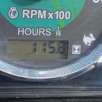 Close up of hour clock of used Solis 20 Compact Tractor with Front Loader & Bucket