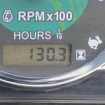 Close up hour clock of used Solis 26M Compact Tractor