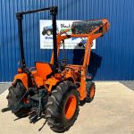 Rear view of of Kubota B8200 4WD Compact Tractor with Front Loader