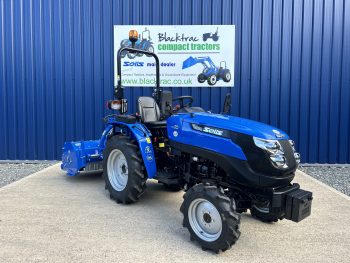 New Solis 20 4WD Compact Tractor with New Worldtrac 137 Hydraulic Offset Flail Mower