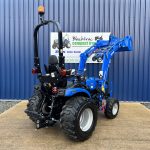 Rear view of Solis 26HST Compact Tractor with Loader and Hydraulic Grab Bucket