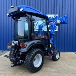 Rear view of new Solis 26HST (Hydrostatic) Compact Tractor with Cab, Loader & Grab Bucket