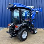 Rear view of new Solis 26HST (Hydrostatic) Compact Tractor with Cab, Loader & 4:1 Bucket