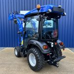 Rear view of new Solis 26HST (Hydrostatic) Compact Tractor with Cab, Loader & 4:1 Bucket