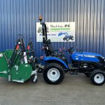 Side view of Major MJ29-153 High Tip Flail Collector attached to a Solis tractor