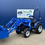 Side view of new Solis 40 Shuttle 4WD Compact Tractor with Front Loader