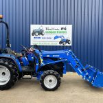 Side view of new Solis 40 Shuttle 4WD Compact Tractor with Front Loader